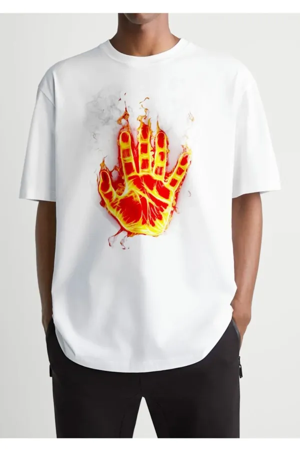Oversized Printed White T-shirt