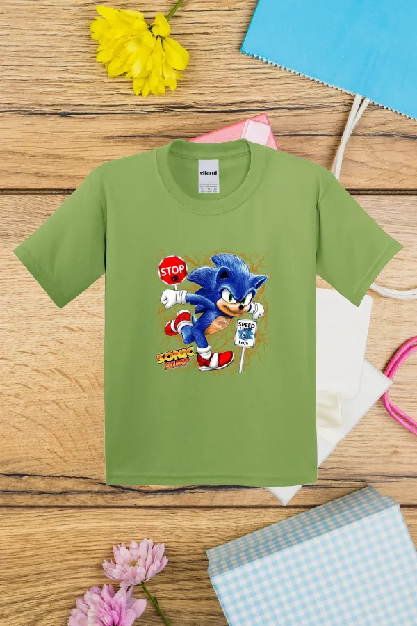 T-shirt imprimé Sonic Jump pour enfants