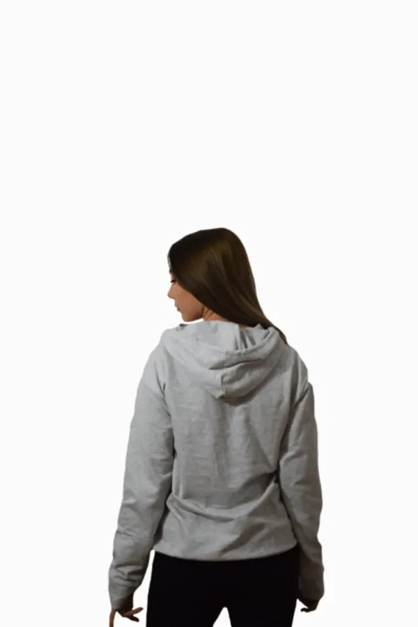 Unisex Gri Kapüşonlü Sweatshirt
