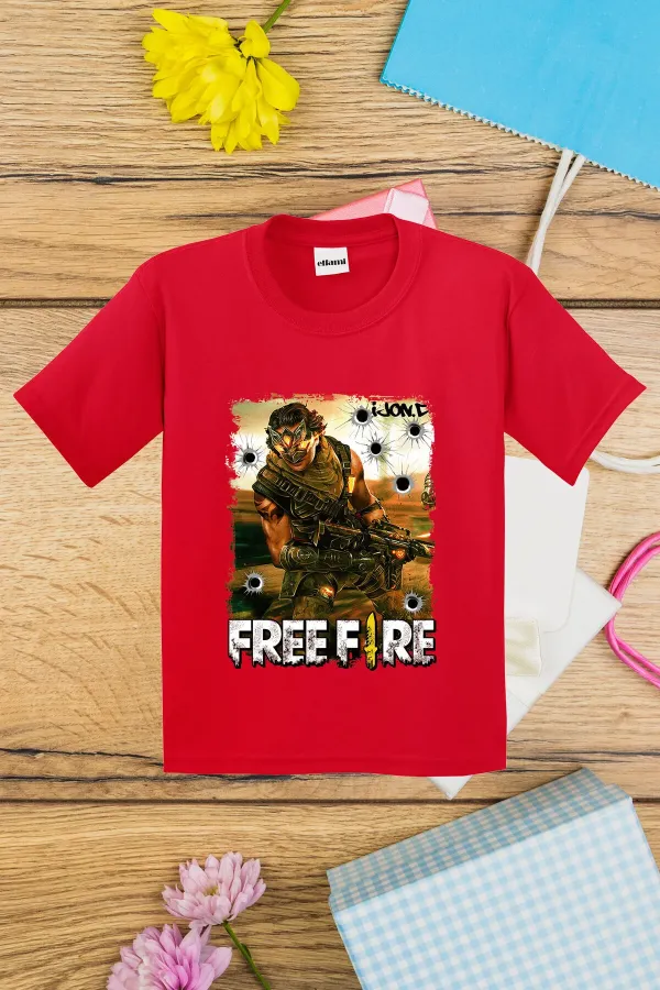 T-shirt imprimé pour enfants avec motif FreeFire
