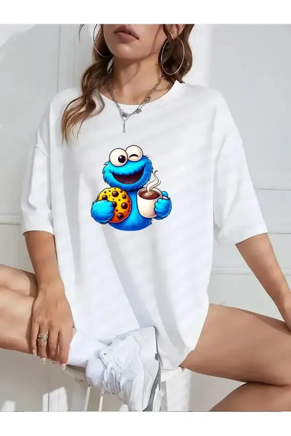 Kurabiye Canavarı Tasarımı Tshirt Oversize