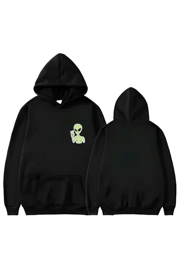 ALIEN PRINTED HOODED SWEATSHIRT ALIEN PRINTED HOODED SWEATSHIRT