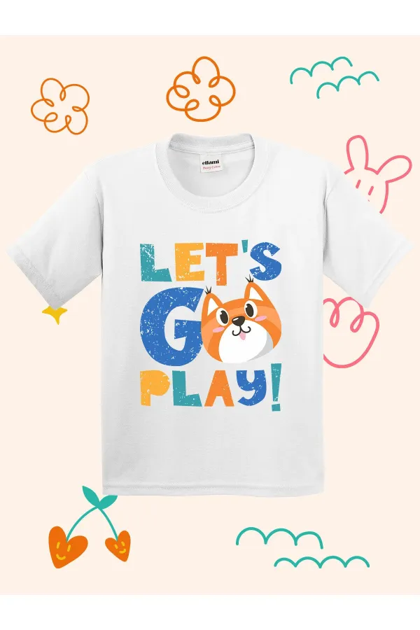 Lets Go Play Printed Kids T-shirt