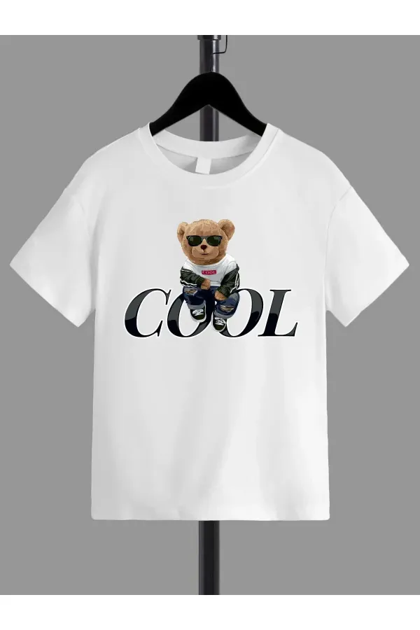 COOL TEDDY BEAR PRINTED CHILDREN'S T-SHIRT COOL TEDDY BEAR PRINTED CHILDREN'S T-SHIRT