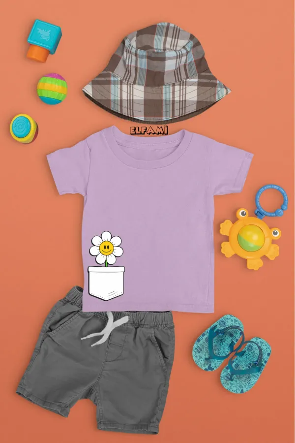 T-shirt imprimé marguerite pour fille/garçon