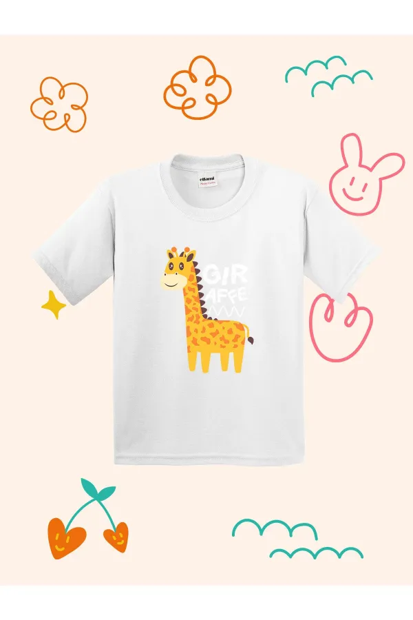 T-shirt enfant à imprimé girafe mignon