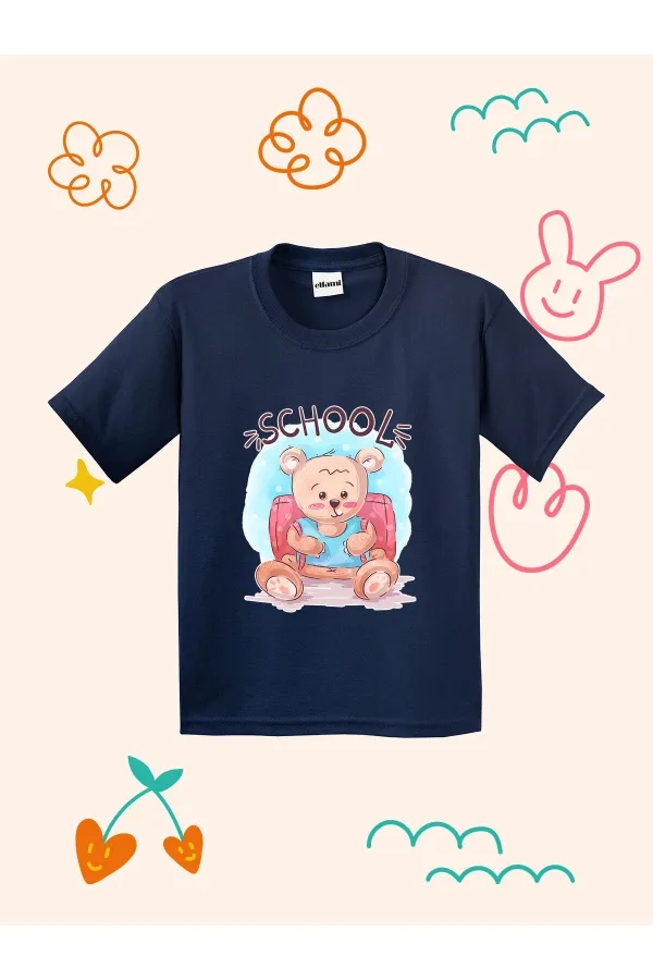 School Teddy Bear Design Kids T-shirt