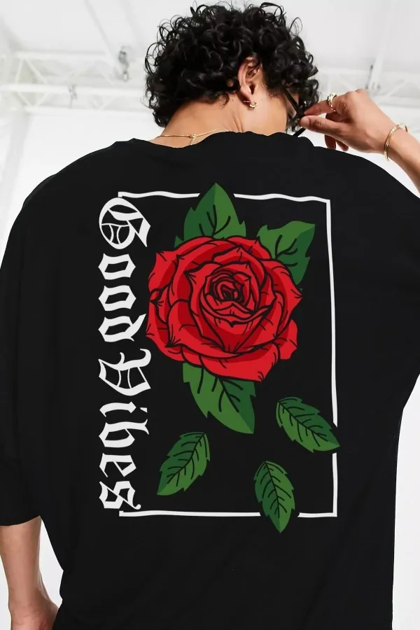 Unisex Red Crew Neck Cotton Oversize Boyfriend T-shirt