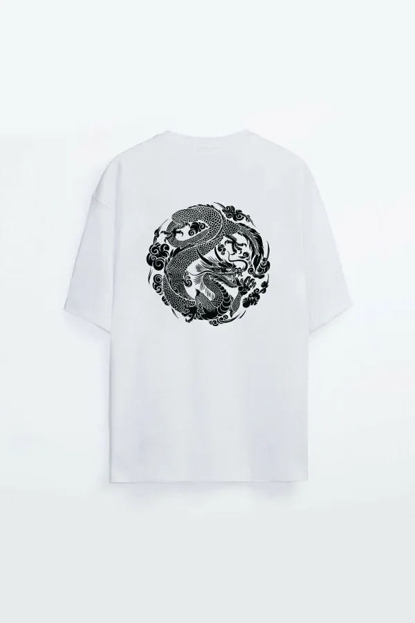 Oversize White Printed T-shirt