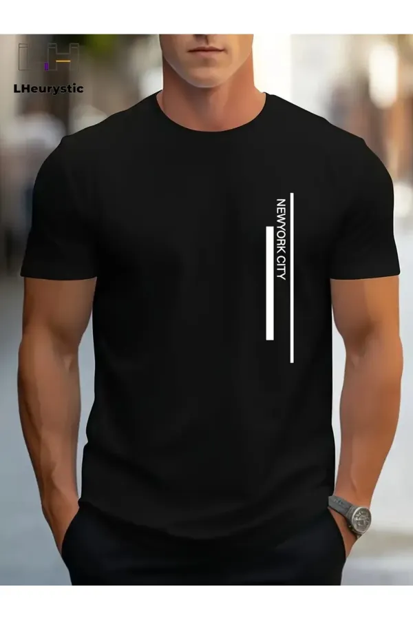New York City Oversized Combed Cotton T-shirt with Sheer Design