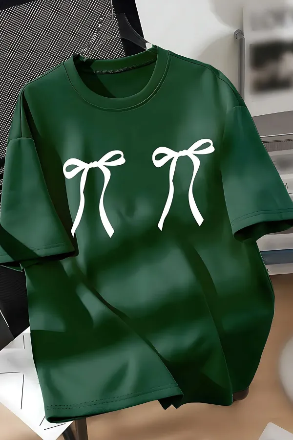 Unisex Men/Women RIBBON Colorful Custom Printed Oversize Cotton Crew Neck T-Shirt T-Shirt