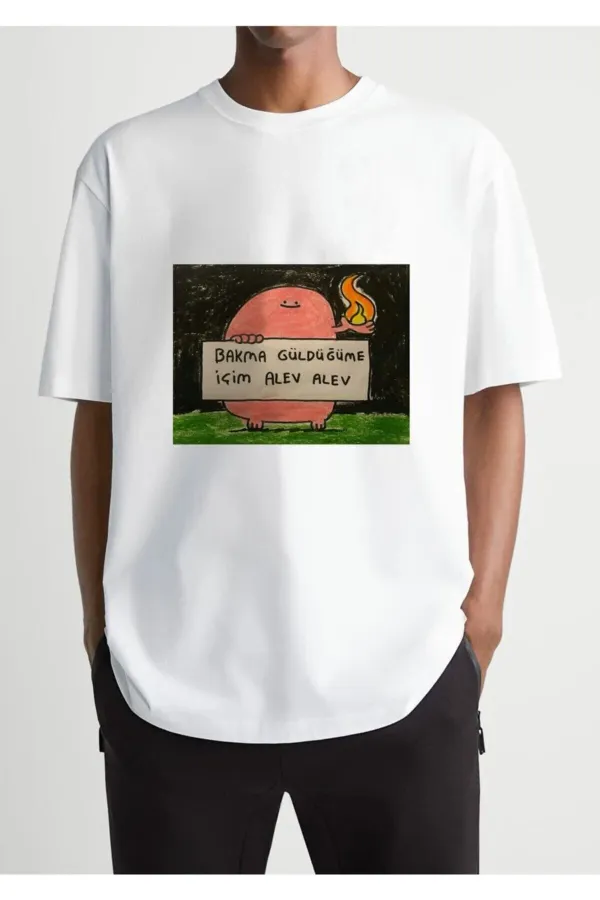 Oversize White Printed T-shirt