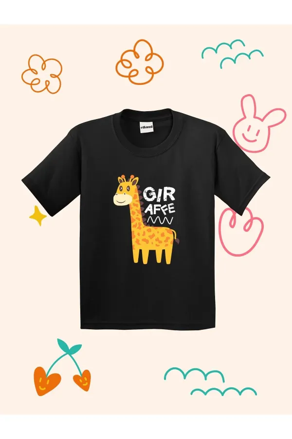 T-shirt enfant à imprimé girafe mignon