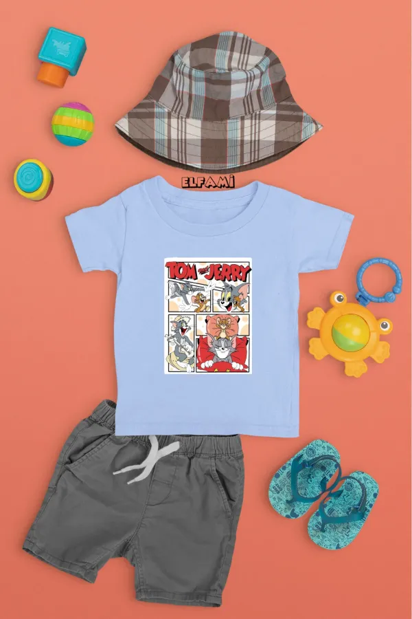 T-shirt imprimé Tom et Jerry pour fille/garçon