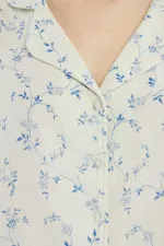Mısırlı MÜSLİN Çiçekli Gömlek Mavi