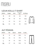 Mısırlı Kar Geyik Temalı Kadın Pijama Takımı Ekru