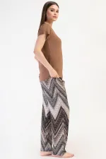 Mısırlı Women's Viscose Short-Sleeved Pajama Set Brown