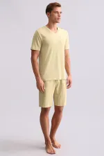 Mısırlı Erkek Bambu V Yaka Tişört Adaçayı Yeşili