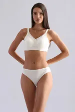 Mısırlı Modal By TENCEL HERA İnce Lastikli 3'Lü Brazillian Külot Ekru