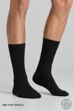 Men's Wool Single Derby Socks Black