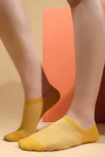 Mısırlı Kadın Pamuklu Tekli Yazlık No Show Çorap Sarı