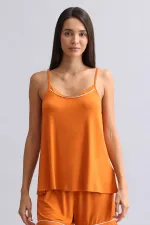 Kadın Modal İnce Askılı Pijama Üst Pas Kırmızı