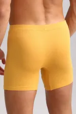 Mısırlı ORGANIC Pamuklu ZEUS LUXURY Regular Fit Metal Armalı Long Boxer Hardal