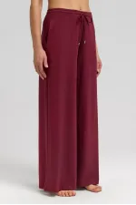 Mısırlı Women's Corset-Style Draped Trousers, Burgundy