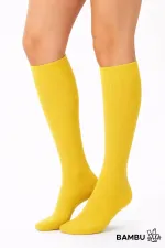 Unisex Bamboo Flight and Pilot Knee-High Socks with Special Firming Technology, Mustard Unisex Bamboo Flight and Pilot Knee-High Socks with Special Firming Technology, Mustard