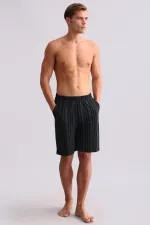 Short de pyjama en bambou noir pour homme, style égyptien