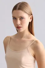 Mısırlı Modal By TENCEL SARAH İnce Askılı Atlet Ten