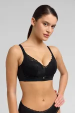 Soutien-gorge fantôme noir avec détails en dentelle