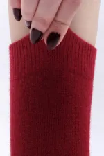 Chaussettes rouges à une seule chaussette en laine de mouton égyptienne pour femmes