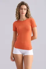 Mısırlı Modal By TENCEL VICTORIA Bisiklet Yaka Fanila / T-Shirt Pas Kırmızı