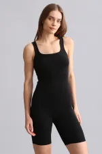 Mısırlı Modal By TENCEL U HELEN Thick Strap Long T-Shirt / Tank Top Black