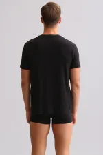 Mısırlı ORGANIC Pamuklu ZEUS LUXURY Regular Fit Bisiklet Yaka Fanila / T-Shirt Siyah