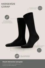 Chaussettes égyptiennes mercerisées ergonomiques brodées ultra-fines pour hommes, noires