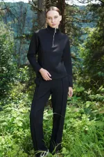Ensemble de survêtement noir à manches longues pour femme, style égyptien