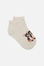 Chaussettes courtes unisexes en coton égyptien, motif ours en peluche, lot de 3 paires pour enfants