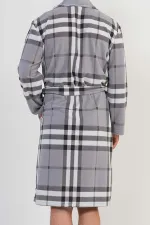 Mısırlı Erkek Polar Uzun Kollu Sabahlık Gri