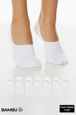 BAMBOO Women's Boxed Set of 7 Pairs of Ballet Socks White BAMBOO Women's Boxed Set of 7 Pairs of Ballet Socks White