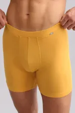 Mısırlı BAMBU ZEUS LUXURY Regular Fit Metal Armalı Long Boxer Hardal