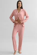 Mısırlı Kadın Bambu Beli Lastikli  Pijama Alt Toz Pembe