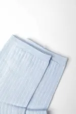 Mısırlı Kadın Merserize Tekli Soket Çorap Açık Mavi