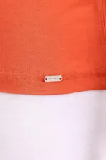 Débardeur/T-shirt de luxe en bambou égyptien Zeus, coupe classique, col rond, rouge rouille