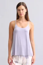 Mısırlı Kadın Bambu Atlet Pijama Üst Violet