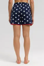 Mısırlı Kadın Modal Puantiyeli İp Askılı Şort Takımı Lacivert