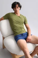 Mısırlı ORGANIC Cotton HERCULES Slim Fit V-Neck Undershirt/T-Shirt Khaki