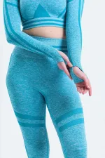 Mısırlı Kadın Kalça Toparlayıcı Çemberli Crop-Tayt Takım Petrol Yeşili