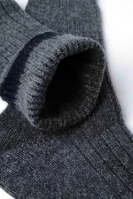 Mısırlı Erkek Kuzu Yünü (Lambswool) Tekli Soket Çorap Füme